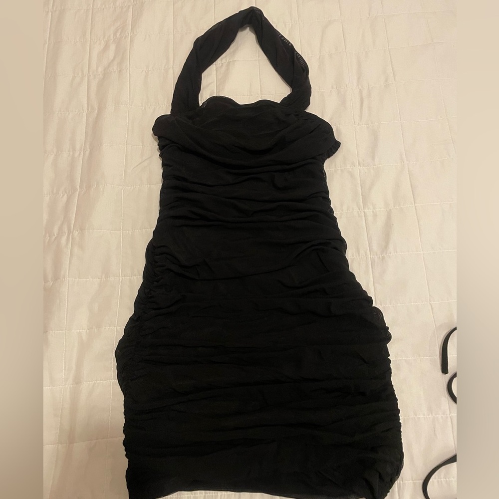SHEIN Black Strapless Dress